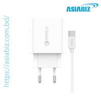 FONENG QC3 18W Fast Charger with Type - C Cable
